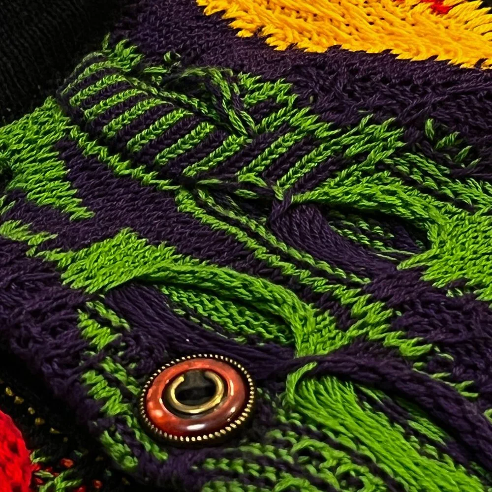 COOGI Australia Rare Vintage Hip-Hop Biggie Smalls 3D Knit Multicolor Sweater - Picture 13 of 17